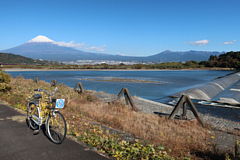 レンタサイクルと富士川