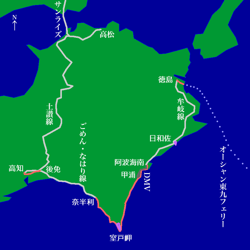 徳島高知map
